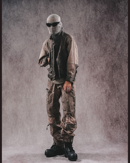 Wasteland Wear 3D Cut Distressed Double-Layer Cargo Pants