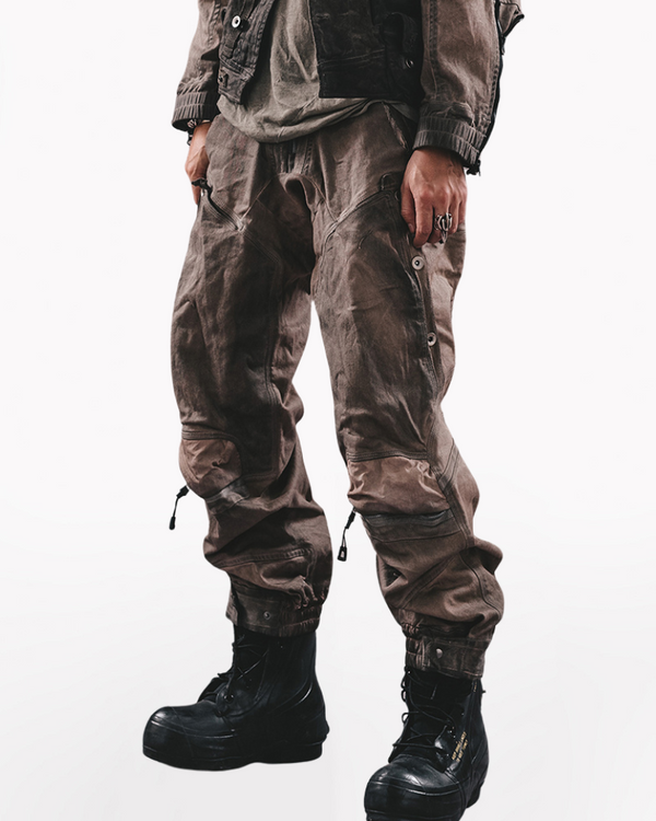 Wasteland Wear 3D Cut Distressed Double-Layer Cargo Pants