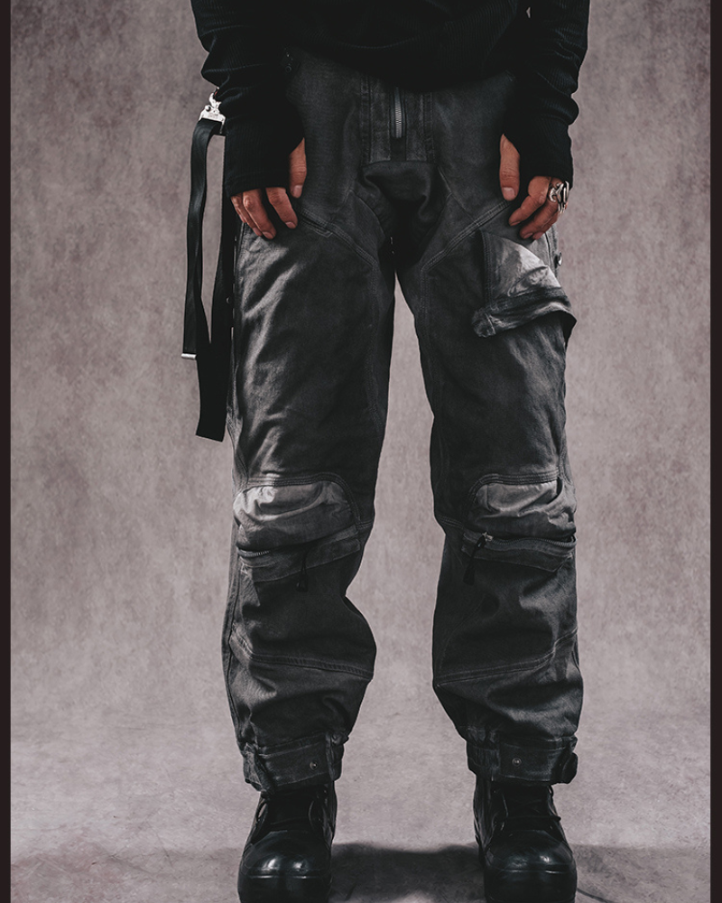 Wasteland Wear 3D Cut Distressed Double-Layer Cargo Pants