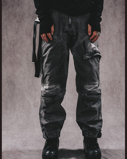 Wasteland Wear 3D Cut Distressed Double-Layer Cargo Pants