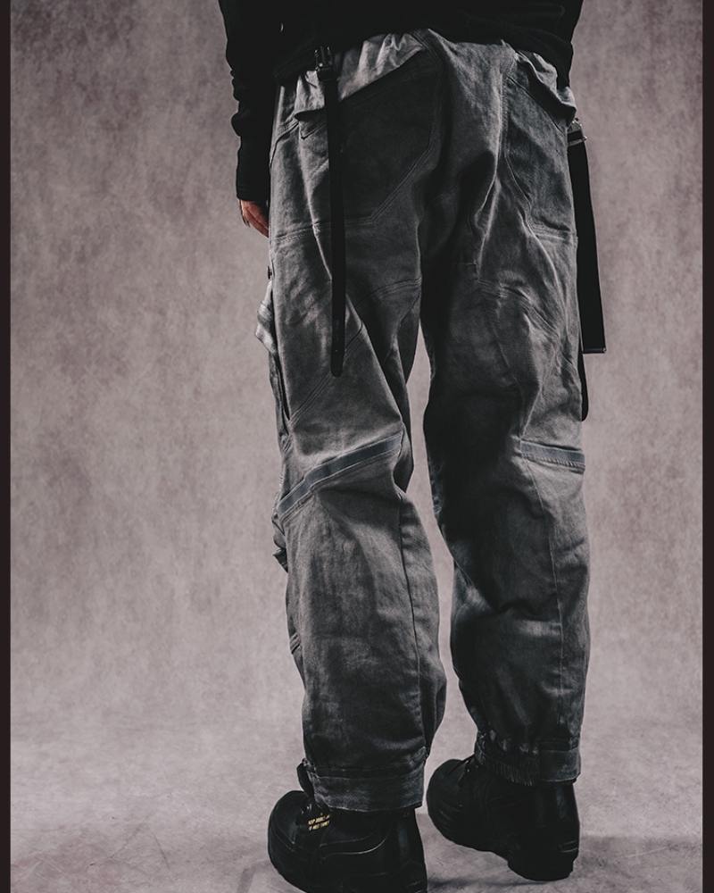 Wasteland Wear 3D Cut Distressed Double-Layer Cargo Pants