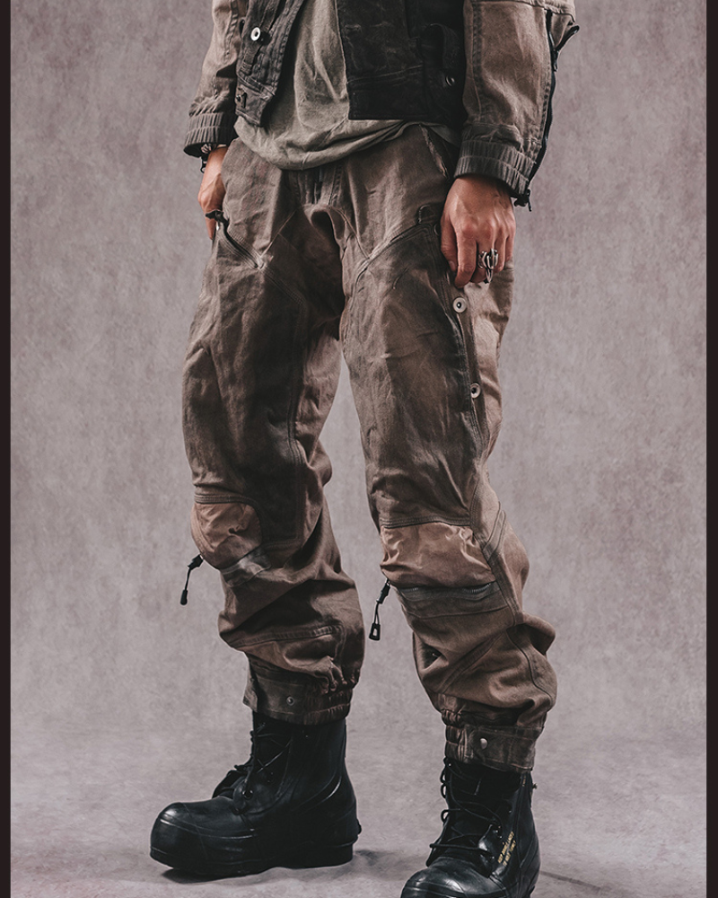 Wasteland Wear 3D Cut Distressed Double-Layer Cargo Pants