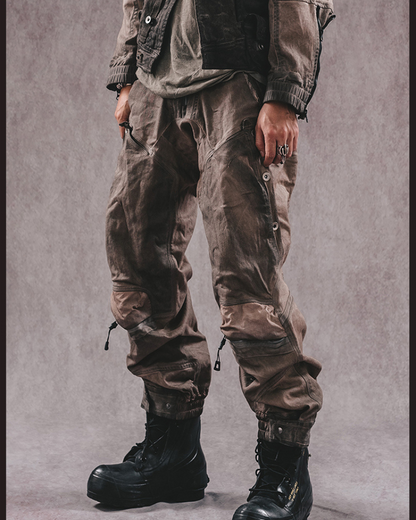 Wasteland Wear 3D Cut Distressed Double-Layer Cargo Pants