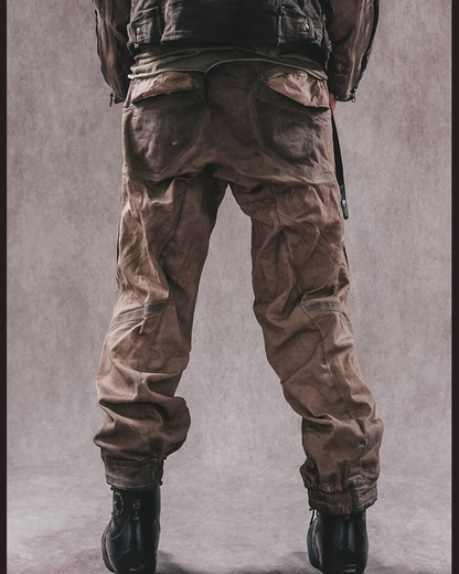Wasteland Wear 3D Cut Distressed Double-Layer Cargo Pants