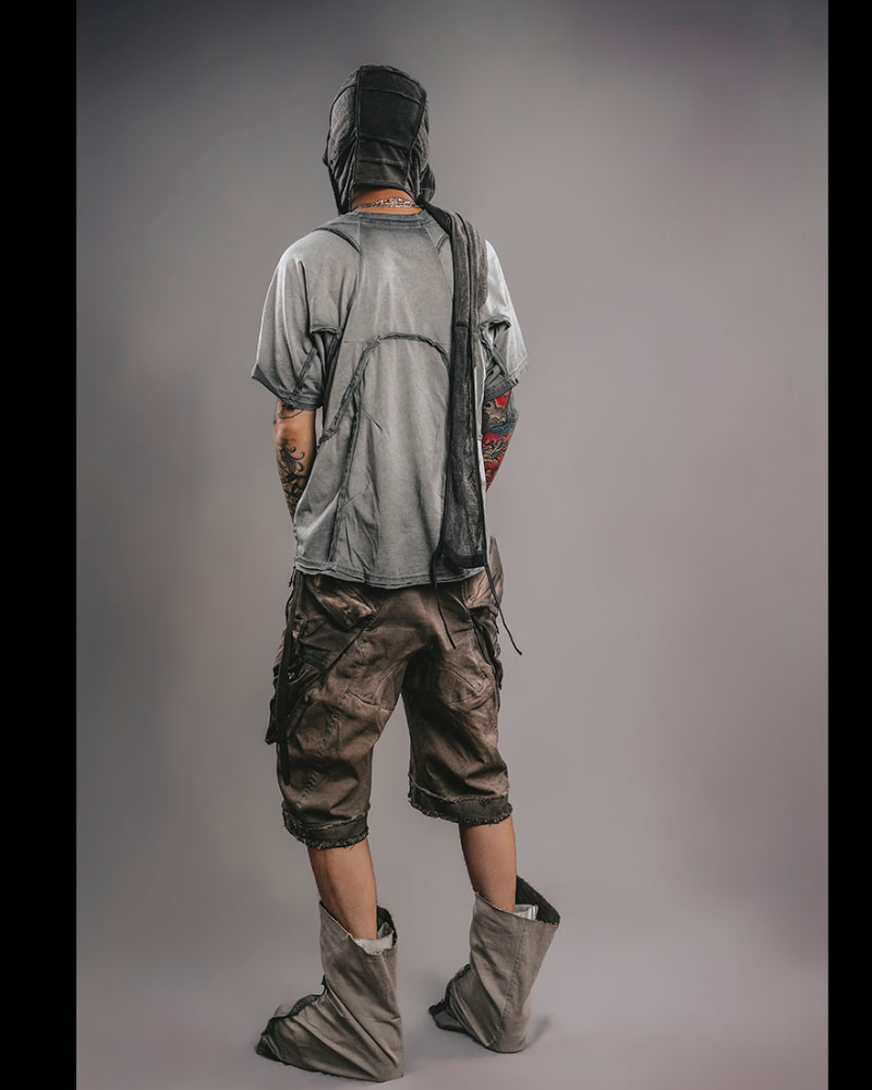 Wasteland Wear 3D Cut Distressed Raw Edge Raglan T-Shirt