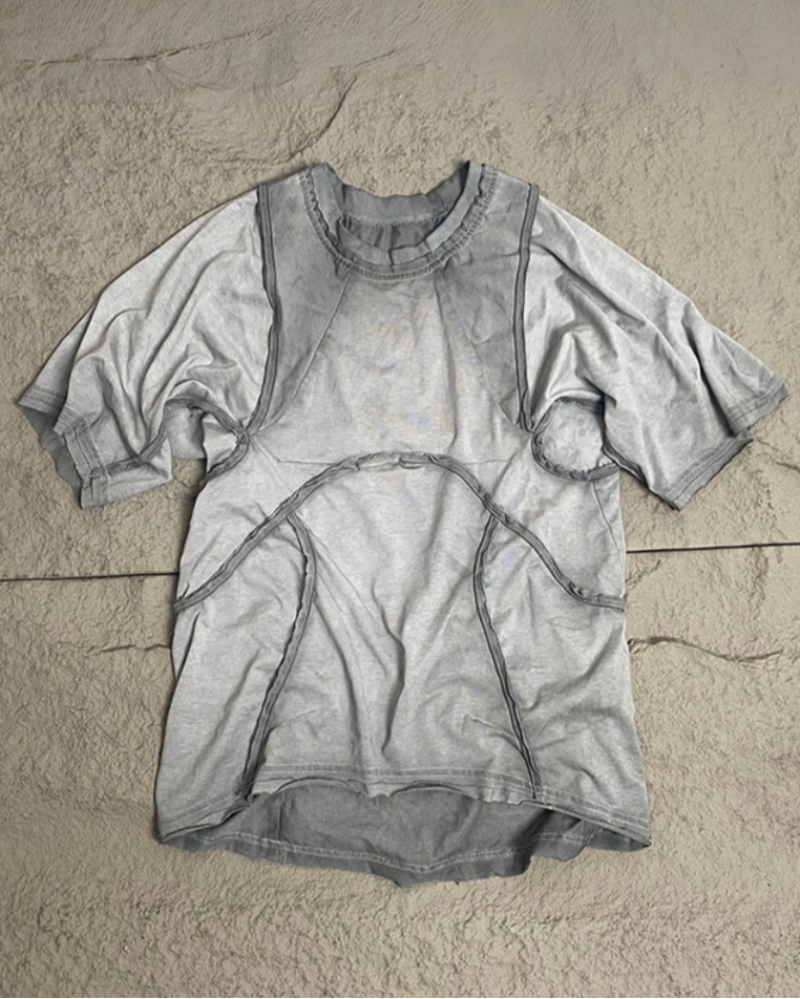 Wasteland Wear 3D Cut Distressed Raw Edge Raglan T-Shirt
