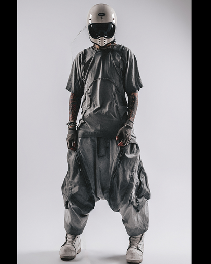 Wasteland Wear 3D Cut Distressed Raw Edge Raglan T-Shirt