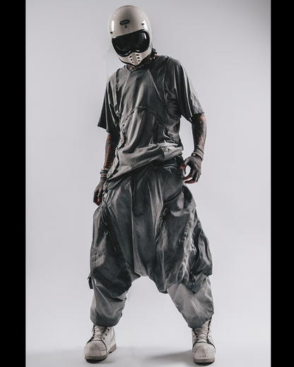 Wasteland Wear 3D Cut Distressed Raw Edge Raglan T-Shirt