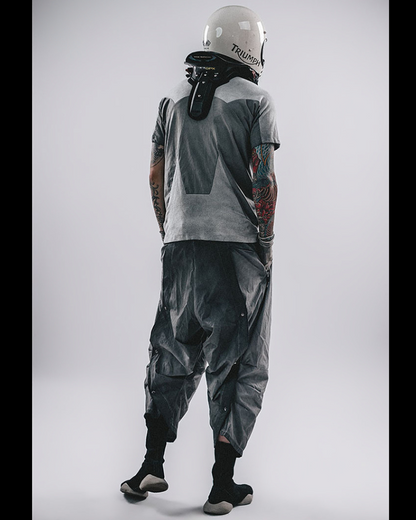 Wasteland Wear 3D Patchwork Distressed Cotton T-Shirt