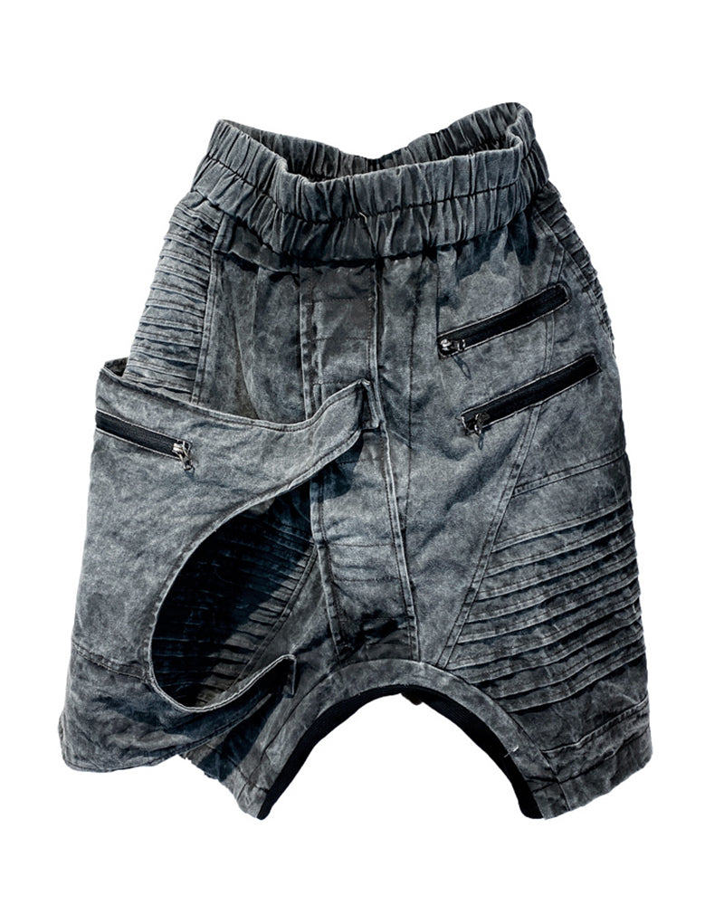 Wasteland Wear Asymmetrical Distressed Shorts