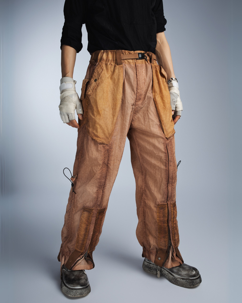 Wasteland Wear Dirty Dyed Cargo Zipper Pants