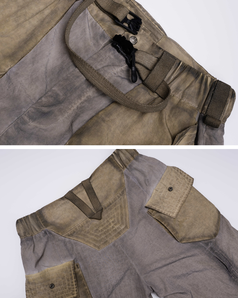 Wasteland Wear Dirty Dyed Cargo Zipper Pants