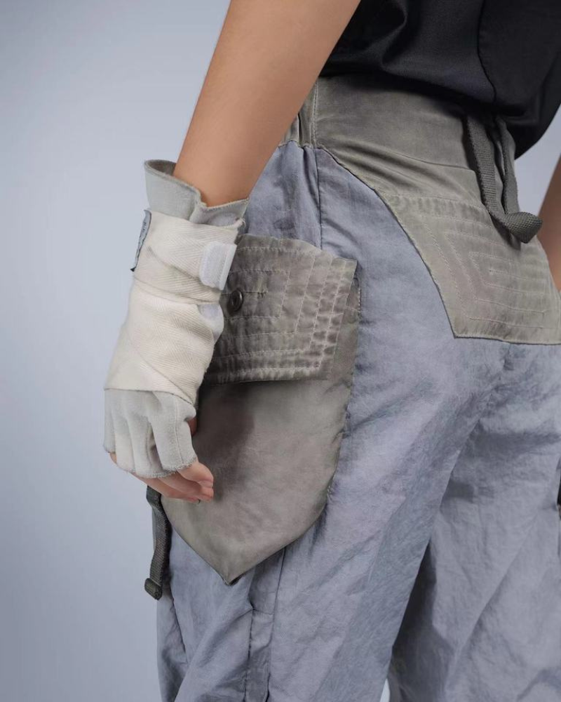 Wasteland Wear Dirty Dyed Cargo Zipper Pants