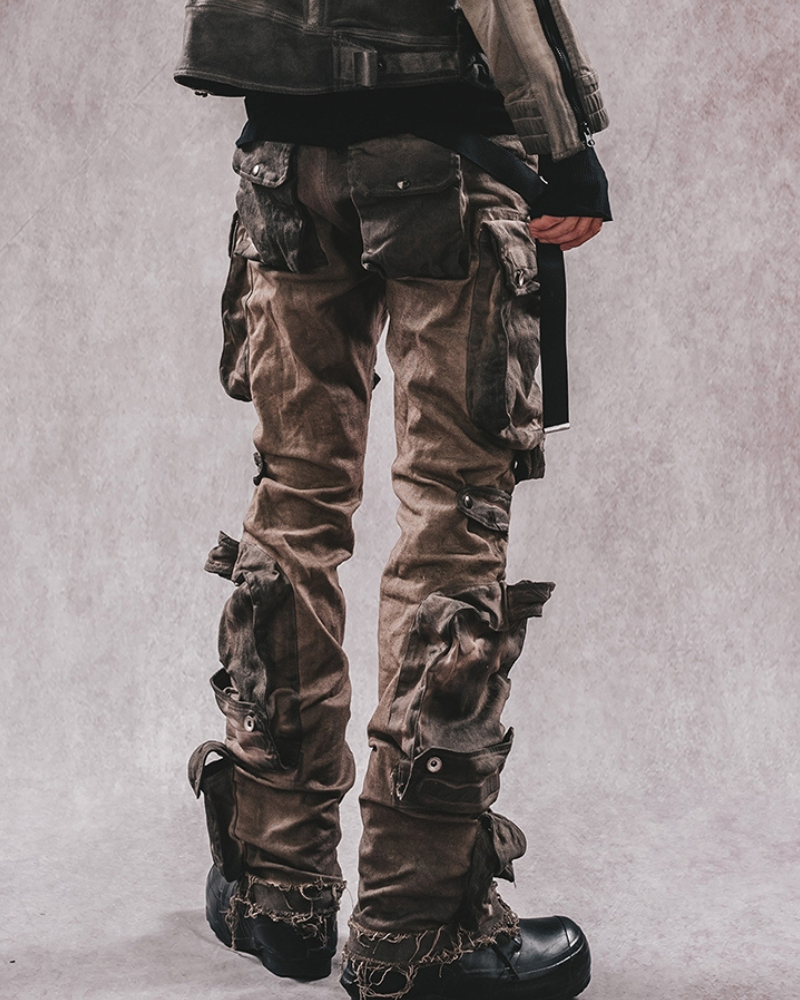 Wasteland Wear Torn Hem Fake Two-piece Unisex Jacket main image 0