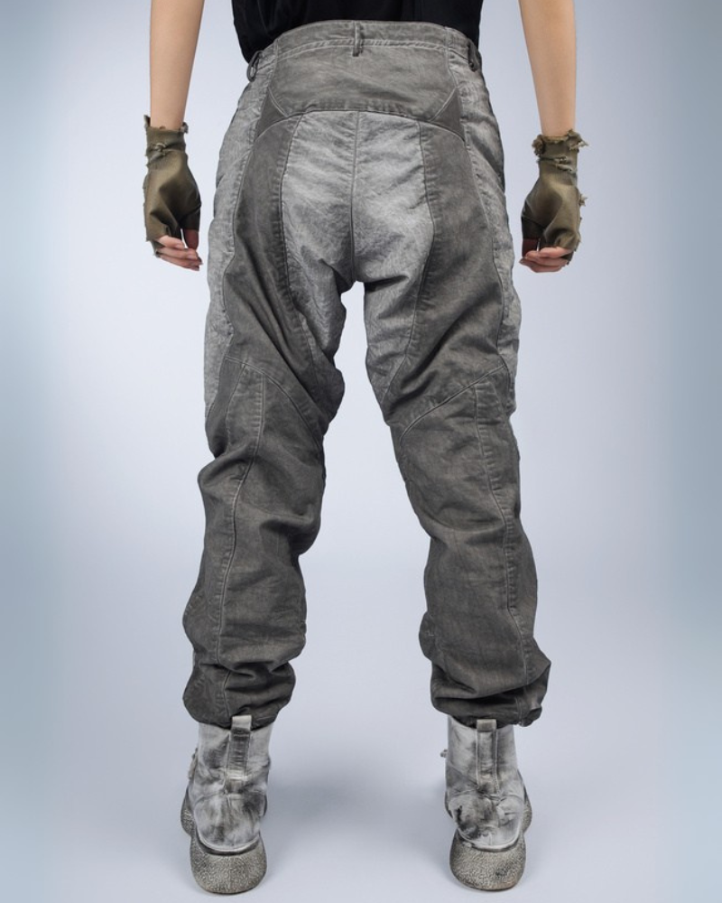 Wasteland Wear Distressed Washed Patchwork Slim Cargo Pants