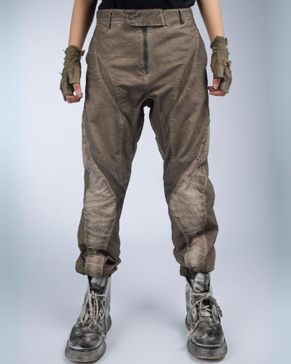 Wasteland Wear Distressed Washed Patchwork Slim Cargo Pants