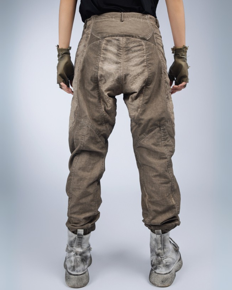 Wasteland Wear Distressed Washed Patchwork Slim Cargo Pants
