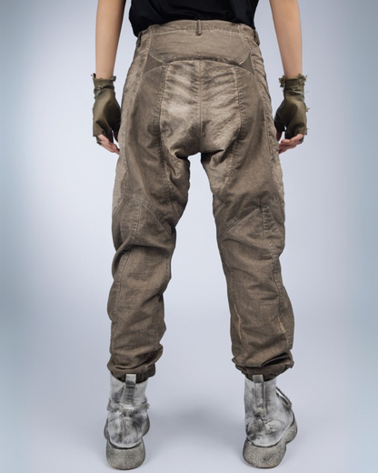 Wasteland Wear Distressed Washed Patchwork Slim Cargo Pants