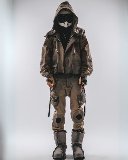 Wasteland Wear Functional Bat Sleeve Washed Jacket