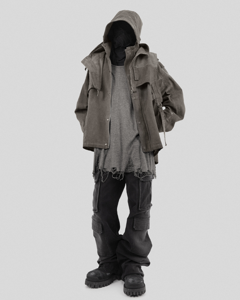 Wasteland Wear Patchwork Hooded Vest