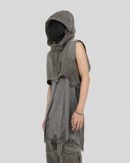 Wasteland Wear Patchwork Hooded Vest