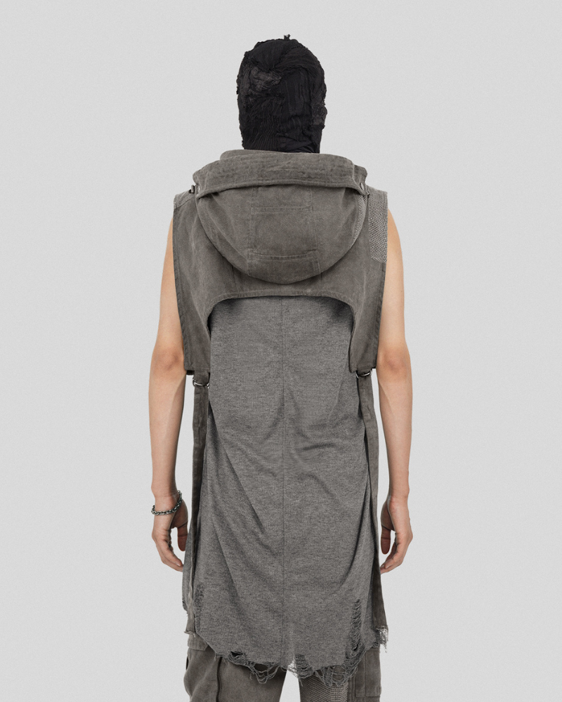 Wasteland Wear Patchwork Hooded Vest