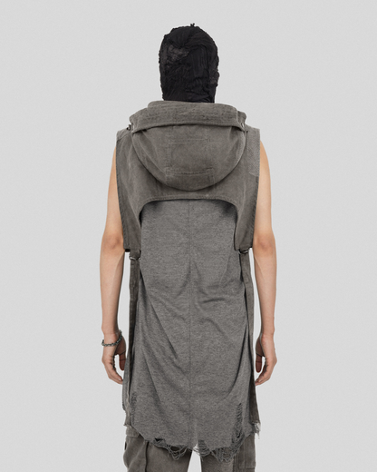 Wasteland Wear Patchwork Hooded Vest