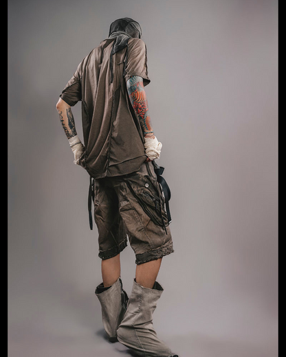 Wasteland Wear Splicing Distressed T-Shirt