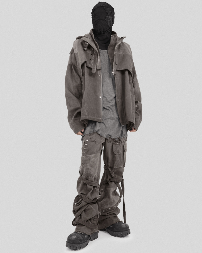 Wasteland Wear Straps Patchwork Cargo Y2K Pants