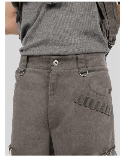 Wasteland Wear Straps Patchwork Cargo Y2K Pants