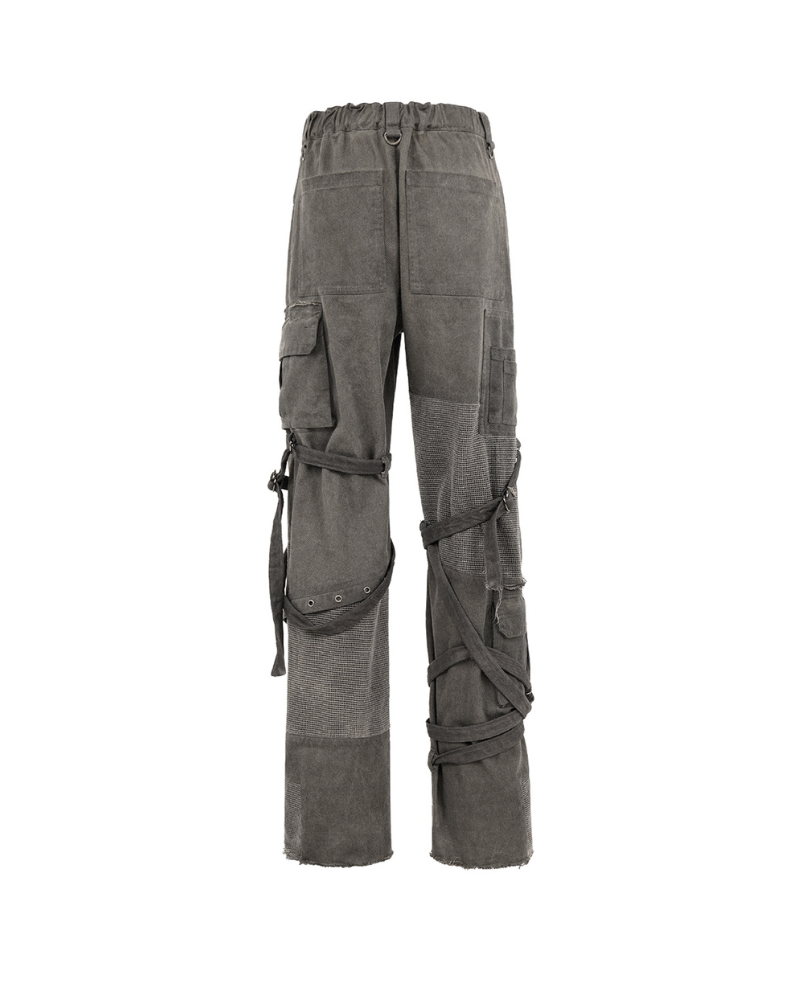 Wasteland Wear Straps Patchwork Cargo Y2K Pants
