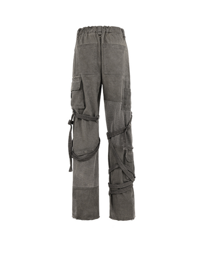 Wasteland Wear Straps Patchwork Cargo Y2K Pants