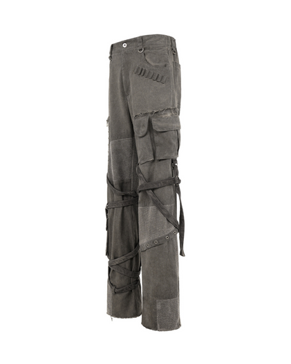 Wasteland Wear Straps Patchwork Cargo Y2K Pants