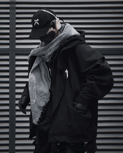 Wasteland Wear Torn Hem Fake Two-piece Unisex Jacket