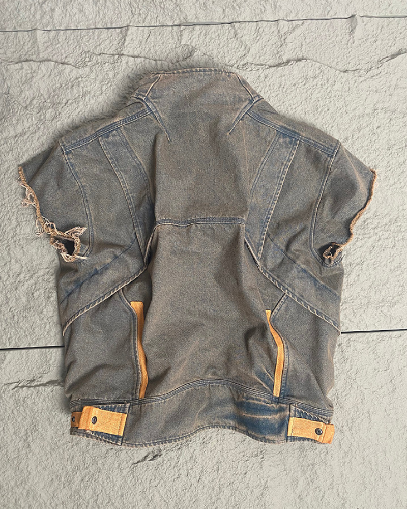Wasteland Wear Vintage Distressed Denim Vest