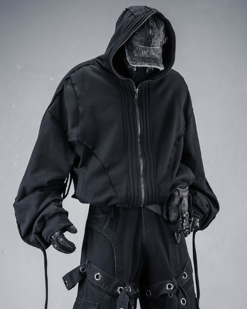 Darkwear Wasteland Distressed Full-Zip Balaclava Hoodie