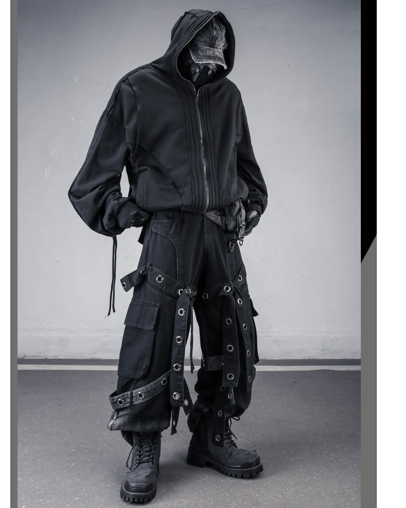 Darkwear Wasteland Distressed Full-Zip Balaclava Hoodie
