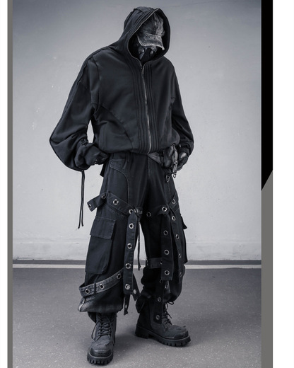 Darkwear Wasteland Distressed Full-Zip Balaclava Hoodie