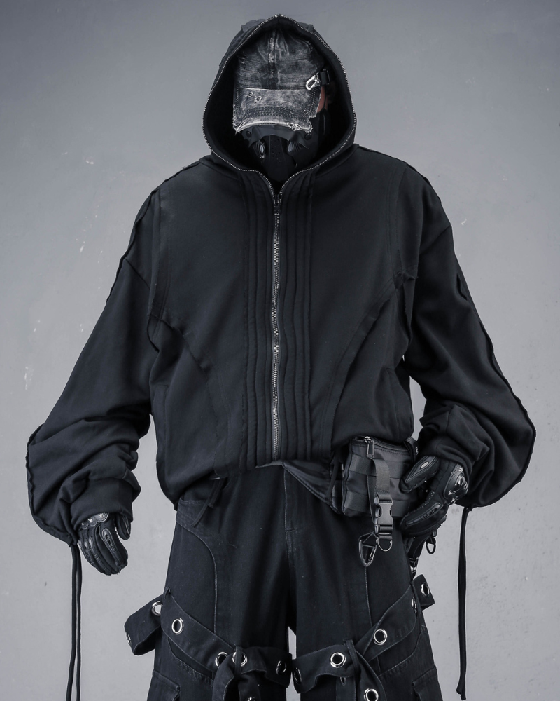 Darkwear Wasteland Distressed Full-Zip Balaclava Hoodie