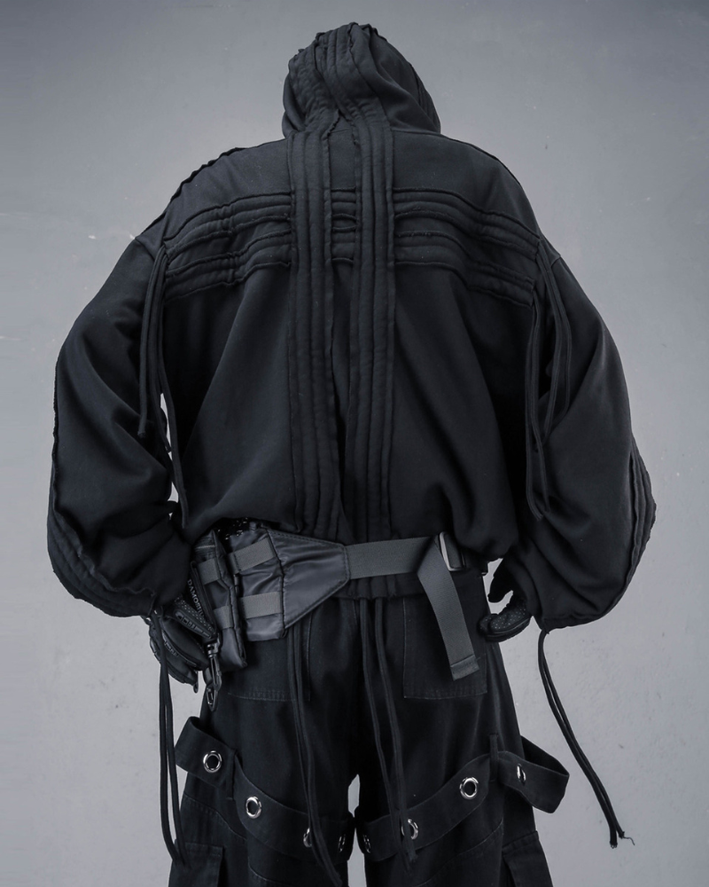Darkwear Wasteland Distressed Full-Zip Balaclava Hoodie