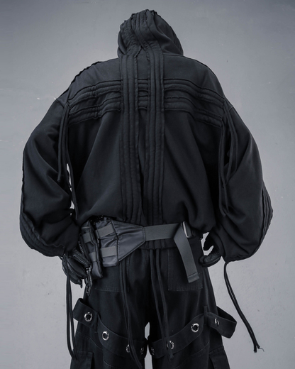 Darkwear Wasteland Distressed Full-Zip Balaclava Hoodie