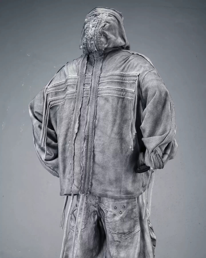 Darkwear Wasteland Distressed Full-Zip Balaclava Hoodie