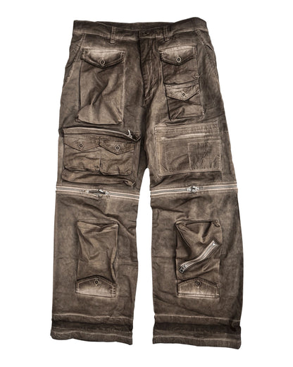 Wasteland Multi-Pocket Washed Detachable Cargo Pants