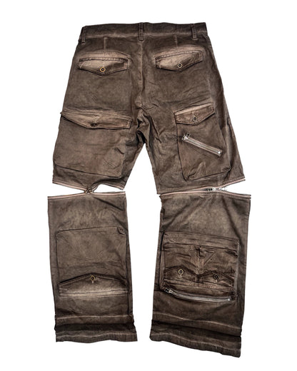 Wasteland Multi-Pocket Washed Detachable Cargo Pants