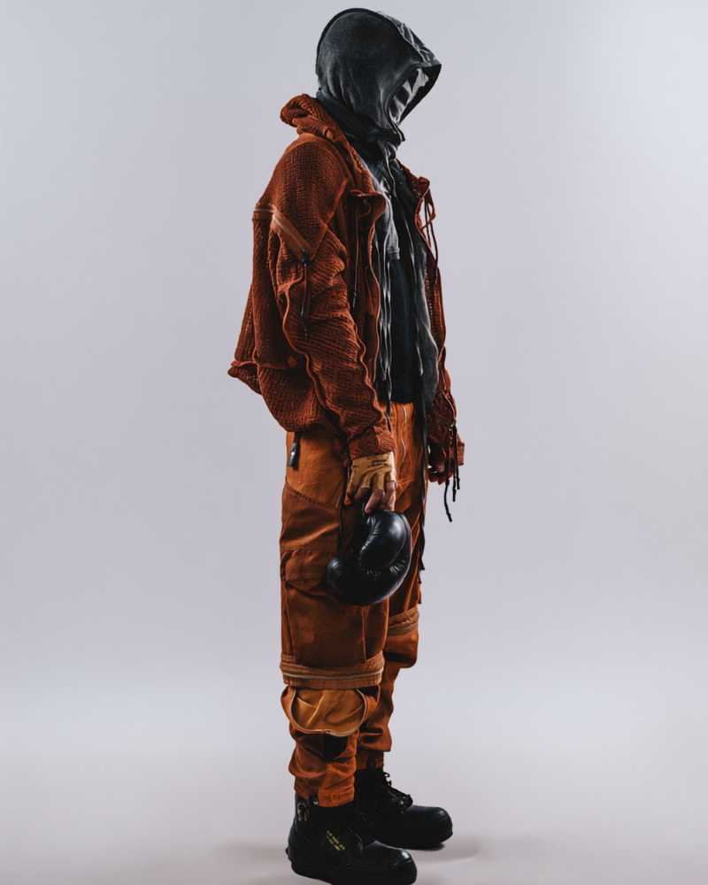 Wasteland Rust Transformable Geometric Mesh Cloak