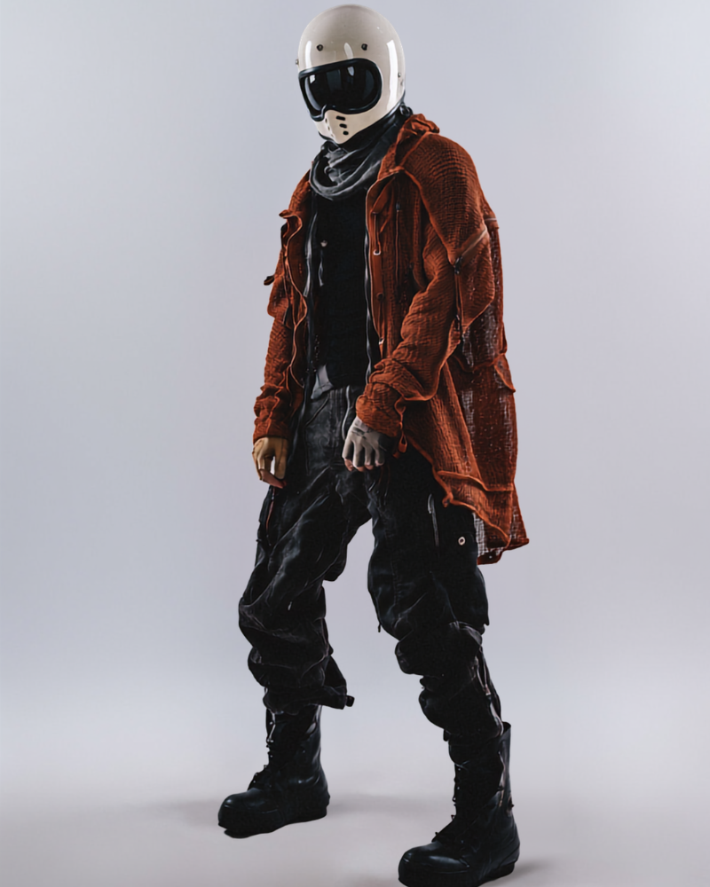 Wasteland Rust Transformable Geometric Mesh Cloak