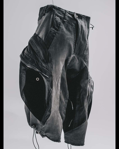 Wasteland Style Distressed Multi-Pocket Cargo Shorts