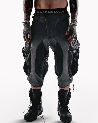 Wasteland Style Distressed Multi-Pocket Cargo Shorts