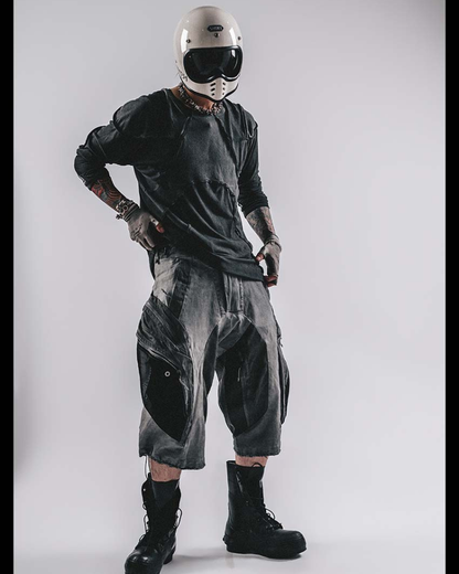 Wasteland Style Distressed Multi-Pocket Cargo Shorts