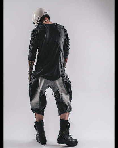 Wasteland Style Distressed Multi-Pocket Cargo Shorts